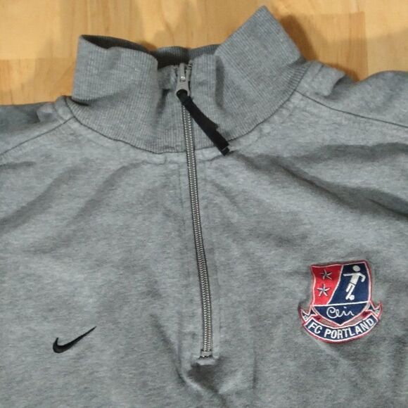 Vintage Nike FC Portland Logo 1/4 Zip Sweatshirt - Picture 1 of 10